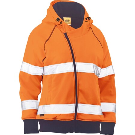Bisley ANSI Type R Class 2 Women's Contoured Full Zip Hooded Sweatshirt with Sherpa Lining 323W6819T-OR/M