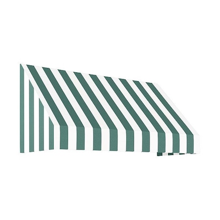 Awntech Awning, Aluminum Frame, Green, White, 56" H CN43-8FW