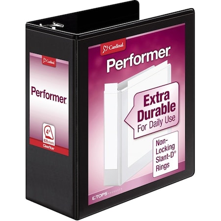 Cardinal Performer ClearVue Slant-D Ring Binder - 4in Binder Capacity - Letter - 8 1/2in x 11in Sheet Size 17811CB