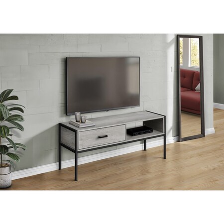 Monarch Specialties Tv Stand, 48 Inch, Console, Storage Drawer, Living Room, Bedroom, Laminate, Grey I 2875