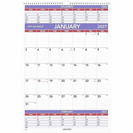 At-A-Glance Wall Calendar, White, 22 3/4" H, 15 1/2" W AAGPM628