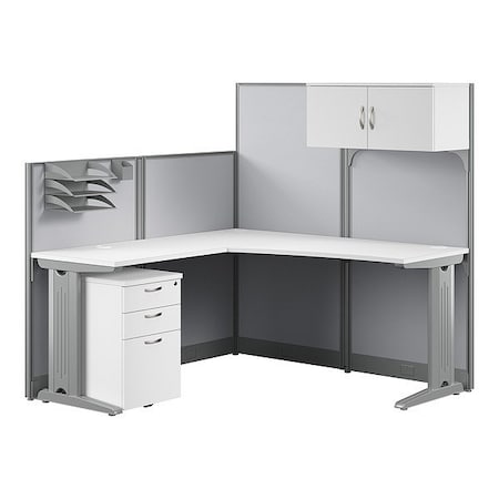 Bush Business Furniture Modular Cubicle Workstation, 64 in D X 63 in H, 64 in W X WC36194-03STGK