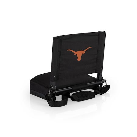 Picnic Time Family Of Brands NCAA Texas Longhorns Gridiron Stadium Seat - Lightweight, Black 627-01-179-194-1