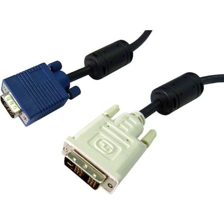 Cable Wholesale DVI-A to VGA Cable Analog, Black, DVI-A Male to HD15 Male, 2 meter 6.6 foot 10V4-05302BK
