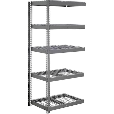 Global Industrial 5 Shelf, Heavy Duty Boltless Shelving Add On, 48"W x 18"D x 72"H, Wire Deck B3161364