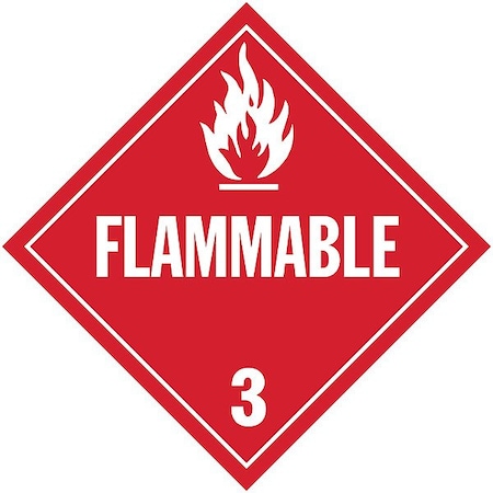 Stranco DOT Container Placard, Flammable, Self-Adhesive Vinyl, 10-4/5" W x 10-4/5" H, 10 PK DOTP-0034-V10
