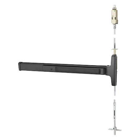 Sargent Grade 1 Concealed Vertical Rod Exit, 36in, Exit Only, Black Suede Powder Coat, Left Hand Reverse AD8410F LHR BSP