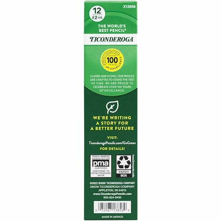 Ticonderoga TriWrite No2 Pencils, Yellow, 12PK DIX13856