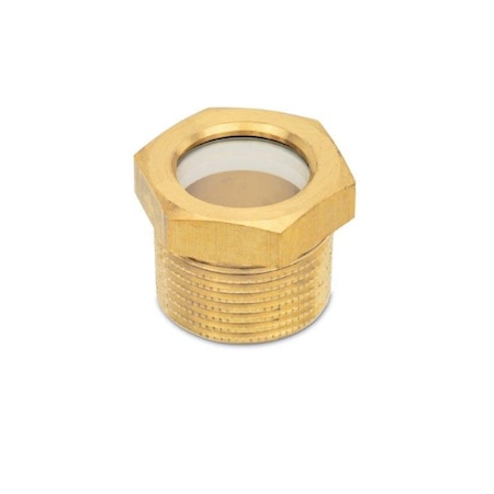 J.W. Winco Sight Glass, Brass, 29 mm Hex Thick 11PTK7