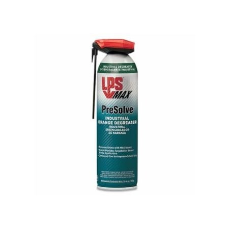 Lps MAX PreSolve Industrial Orange Degreaser, 15 wt oz, Aerosol Can with Straw Actuator, 12PK 428-91420