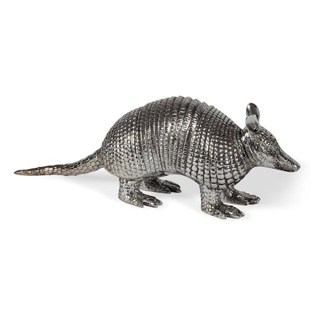 Homeroots 18" Silver Resin Armadillo Figurine 574057