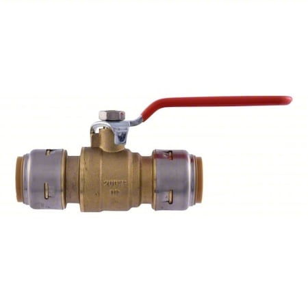 Sharkbite Manual 2-Way Ball Valve, Push, Brass UR22185G