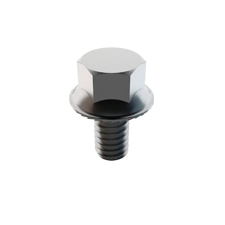 Zoro Select Not Graded, 1/4"-20 Serrated Flange Bolt, Plain Stainless Steel, 1/2 in L, 100 PK 32-SFH-25C-50