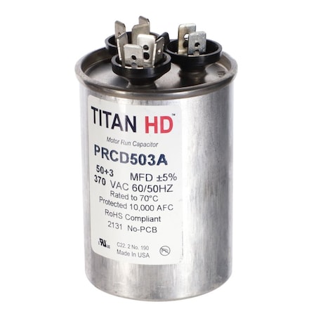 Diversitech TITAN HD 50+3MFD, 370V, ROUND PRCD503A