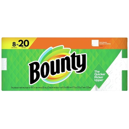 Bounty 67090 Double Roll Paper Towel, 2-Ply, White, 8/PK, 8PK 80835947