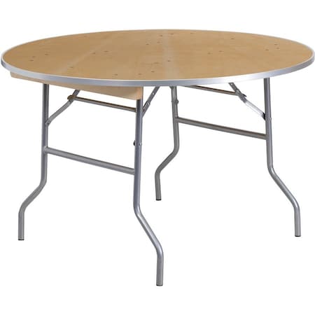 Flash Furniture Round Folding Table, Wood Top, Wood Grain XA-48-BIRCH-M-GG