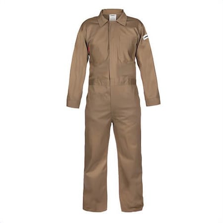 Lakeland Coverall, 4XL, Khaki, Cotton, 60 to 62 in Chest, 30 in L Inseam C08120-4X30