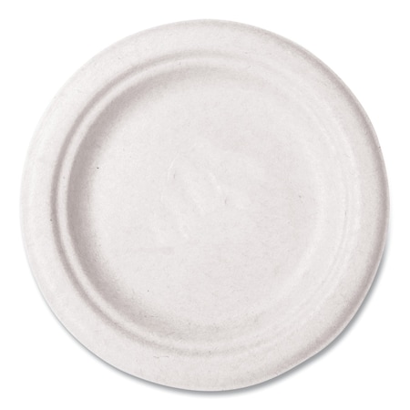 Vegware Nourish Molded Fiber Tableware, Compostable, Plate, Sugarcane, 6 dia, White, 1000PK VW-P016NFA