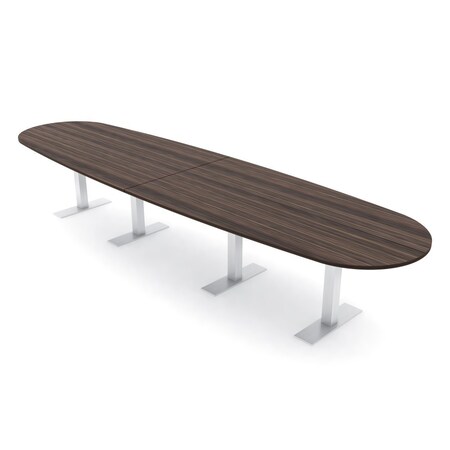 Skutchi Designs 14ft Conference Table With Power Unit | 14 Person Modular Boval Meeting Table | Harmony Series HAR-BOVL-48X168-T-H3041-NA