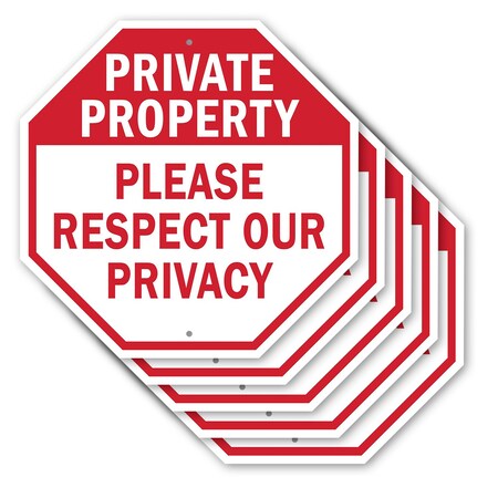 Signmission Private Property Please Respect Our, 10 inch X 10 inch, Aluminum Metal Signs, 5PK OC-A-5Pack-10-149
