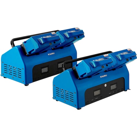 Global Industrial 4 LiFePO4 Hot Swappable Batteries, Dual Dock and Charger System 641908
