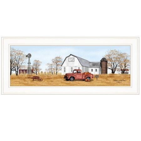 Homeroots Autumn on Farm 1 White Framed Print Wall Art 404561