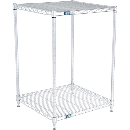Global Industrial Nexel 2 Shelf, Stainless Steel Wire Shelving Unit, Starter, 24"W x 21"D x 34"H B3149610