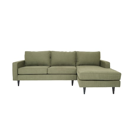 Homeroots Green Polyester Blend Stationary L Shaped Two Piece Corner Sectional 530511