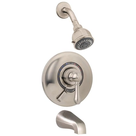 Symmons Allura Single Handle Dual Spray Tub and Shower Faucet with VersaFlex Integral Diverter S7602STNRP