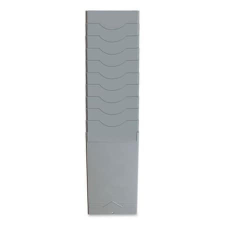 Personal Computerme 9.25 x 5.125 in. 10 PocketsTime Card Rack, Light Gray PE3205587