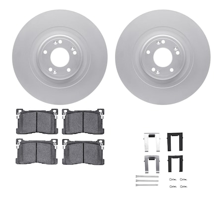 Dynamic Friction Co DFC GEOSPEC Coated Rotors with 5000 Brake Pads - Ceramic and Hardware 4512-03159