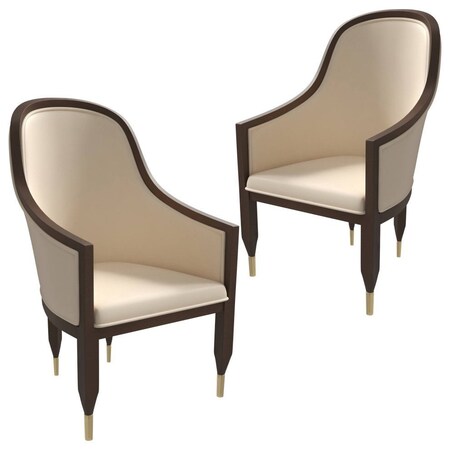 Leisuremod Elara Collection Wooden Dining Chair in Black/White, 2PK BC26CR2