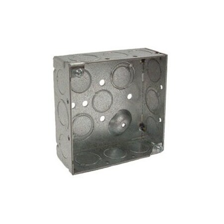 Raco Electrical Box, 21 cu in, Square Box Type, 2 Gangs, Steel, Square Shape 8189