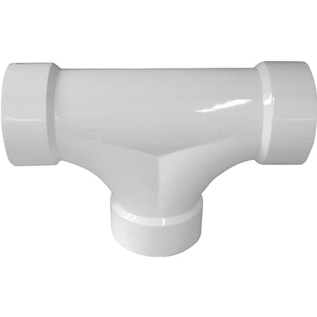 Canplas DWV 2-Way Cleanout Pipe Tee, 4 in, Hub, PVC, White 193724