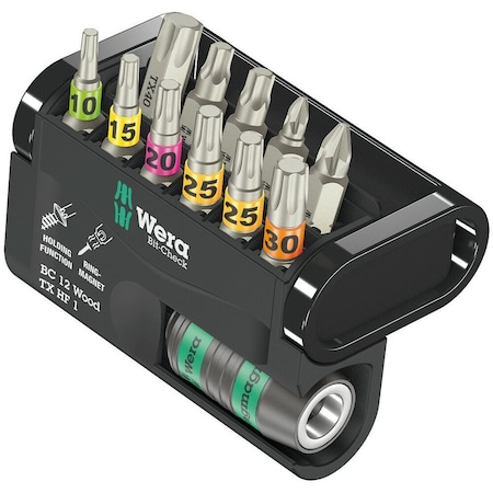 Wera Bit-Check 12 Wood TX HF 1, 12 pieces 5057435001