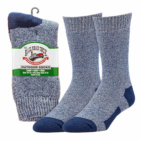 Railroad Sock Men's Outdoor Crew Socks, "The Twisted Brother", Navy 684 TB NV