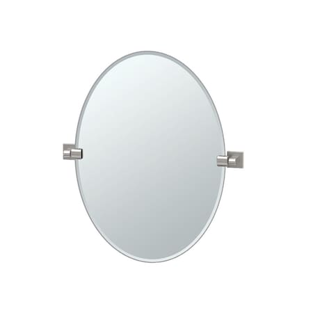 Gatco Elevate 26.5" Frameless Oval Mirror, Satin Nickel 4079