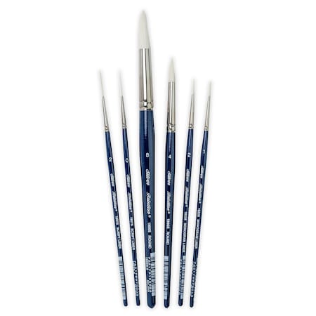 Silver Brush Bristlon Short Handle Detail Brushes, 6-Piece Set BR-1958
