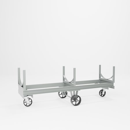 Pucel Cradle Truck, 23 1/2 in W x 96 in L with Steel Casters or 38 1/8 with Rubber Casters, Putty CRA-96S