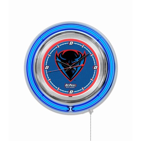 Holland Bar Stool Co DePaul University Double Neon 15" Clock Clk15DePaul