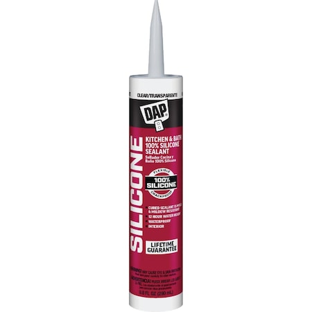 Dap 9.8 Oz. Kitchen And Bath 100% Silicone Sealant Clear 7079808648