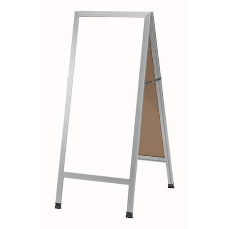 Aarco A-Frame Sidewalk Board, White Porcelain Markerboard and Satin Aluminum Frame, 42''Hx18''W AA-311SW