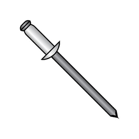 Zoro Select 1/8X.06-.12 Alm Rvt Alm Man Blk Anodz None, 10000Pk ADA42BA