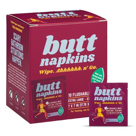 Butt Napkins Butt Napkins, Active, 10PK BNAPS-10-RNR