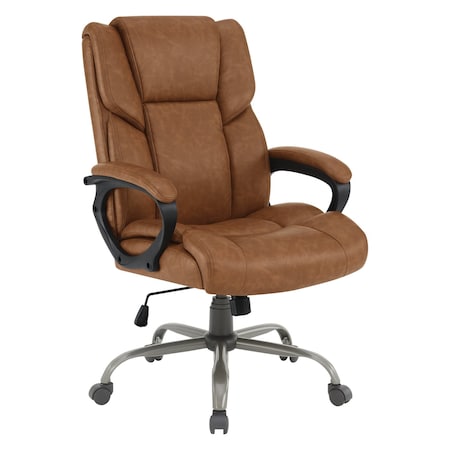 Office Star Products Executive Seating Chair, Saddle Faux Leather FL14571-u41