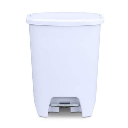 Bsl Titan Polypropylene Plastic Step Trash Can 20 Gallon / 74L with Antimicrobial Lid White GLD-74236-3