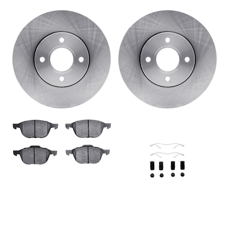 Dynamic Friction Co DFC Rotors with EURO 5000 Ceramic Brake Pads includes Hardware 6612-54031