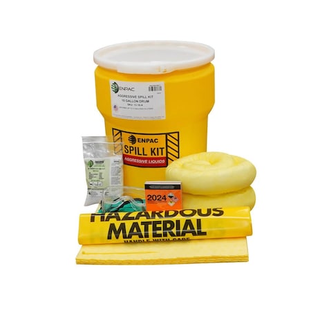 Enpac 10-Gallon Drum Spill Kit, Aggressive, Yellow 13-10-A