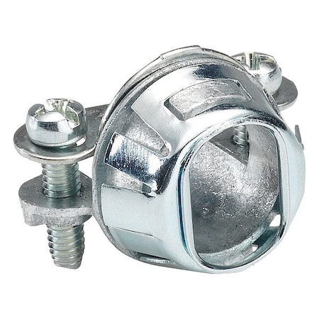 Bridgeport Screw Connector Connector, 3/8 in, Two-screw strap, Die Cast Zinc, Ball Burnished, Mirror Smooth 840SP