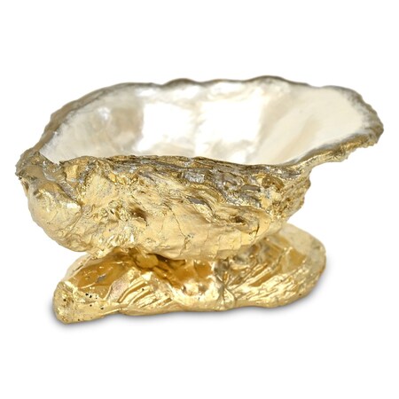Homeroots 5in Gold Resin Handmade Trinket Tray 713014